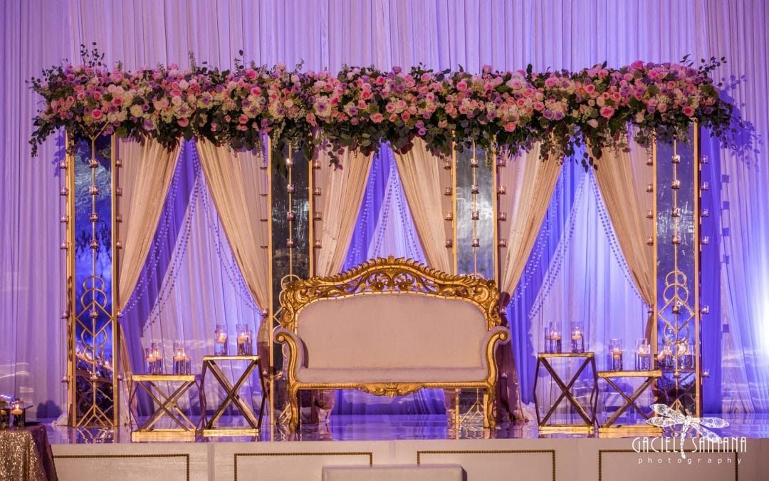 Reflections Reception Modern Luxe 1 South Asian Indian Wedding Decor Design Suhaag Garden Florida